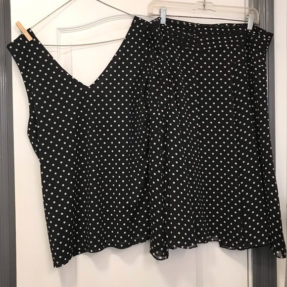 PolkaDot Skirt Suit, Sleeveless - Picture 1 of 9